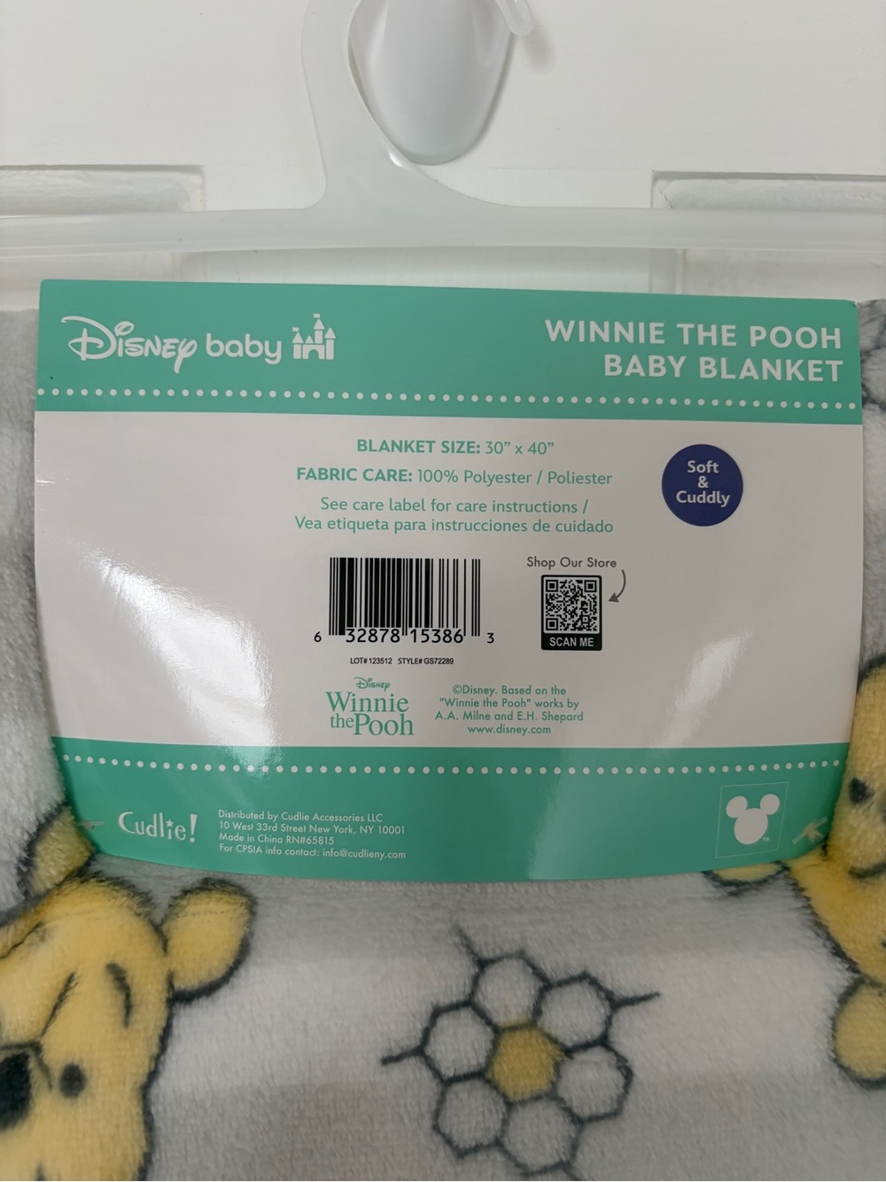 Disney Baby Winnie the Pooh Plush Baby Blanket - Picture 3 of 3